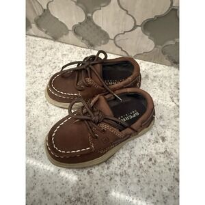 Sperry Top Sider Toddler Youth Boat Shoes Brown Casual Comfort Loafers Size 7.5